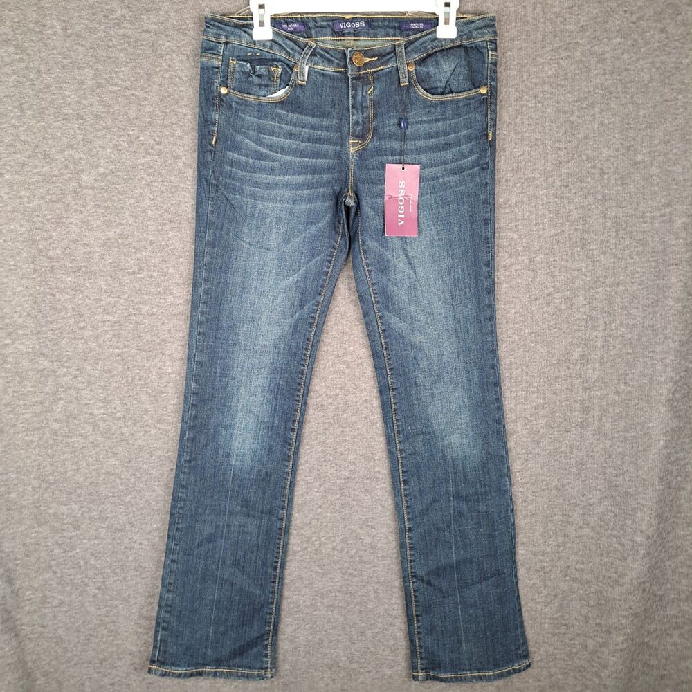 Vigoss Jagger Boot Women's 30 Blue Denim Stretch Jeans MEASURES 32x33 NWT